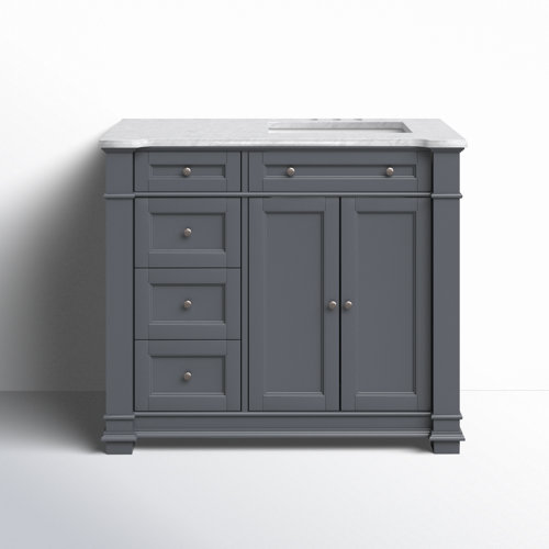Rea 42'' Single Bathroom Vanity with Carrara Marble Top & Reviews